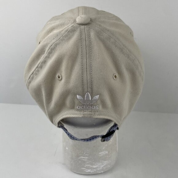 Adidas Originals 1.5” Webbing Strapback Hat Cream Dad Cap Trefoil Recycled Poly - Picture 4 of 10